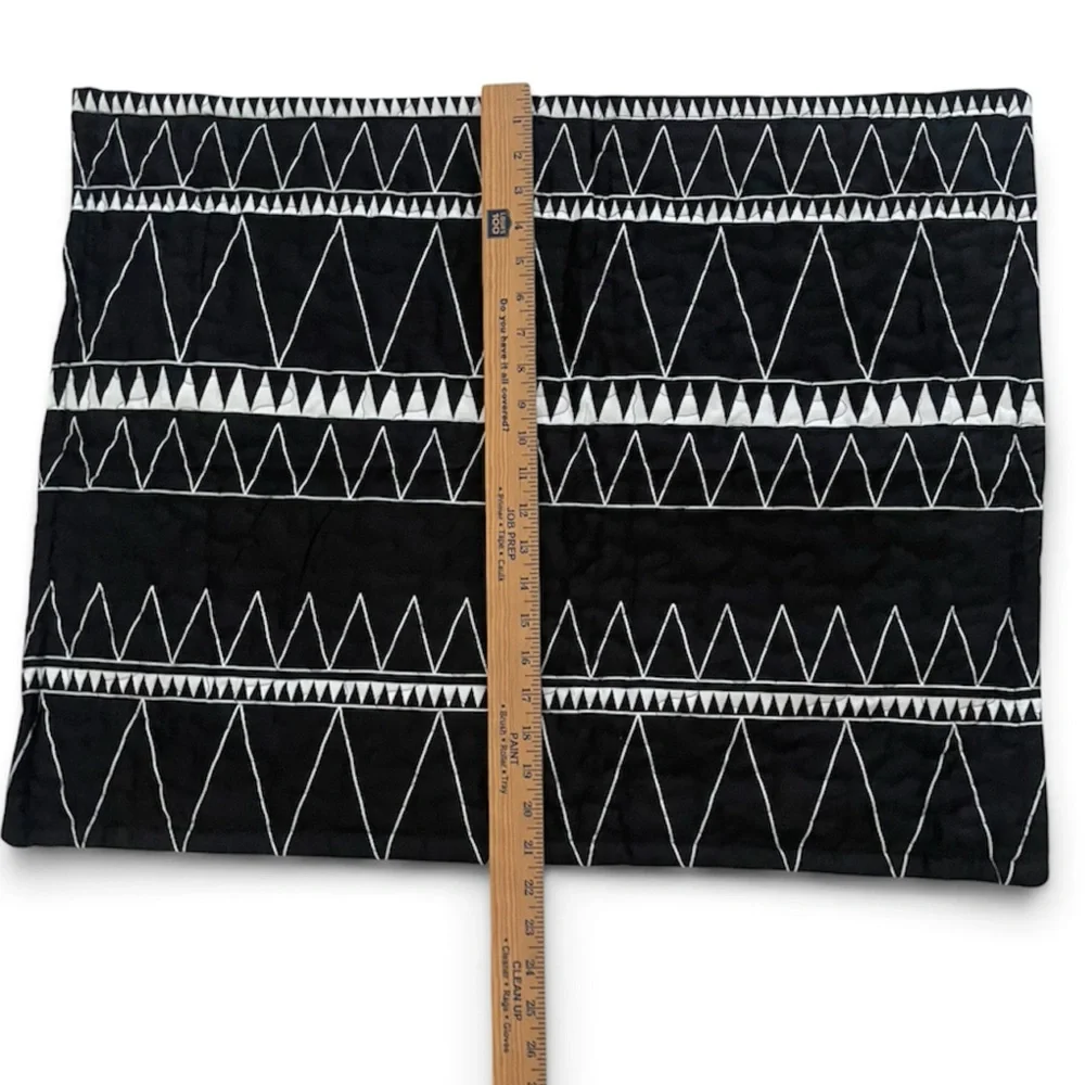 Andency Boho Tribal black and white quilted pillow shams set of two geometric